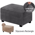 thumbnail image 2 of AMERTEER Stretch Footstool Slip coers Rectangle Footrest Protector Storage Ottoman Coer, 2 of 11