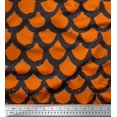 thumbnail image 1 of Soimoi Orange polyester Crepe Fabric Fish Animal Skin Print Fabric by Yard 52 Inch Wide, 1 of 3