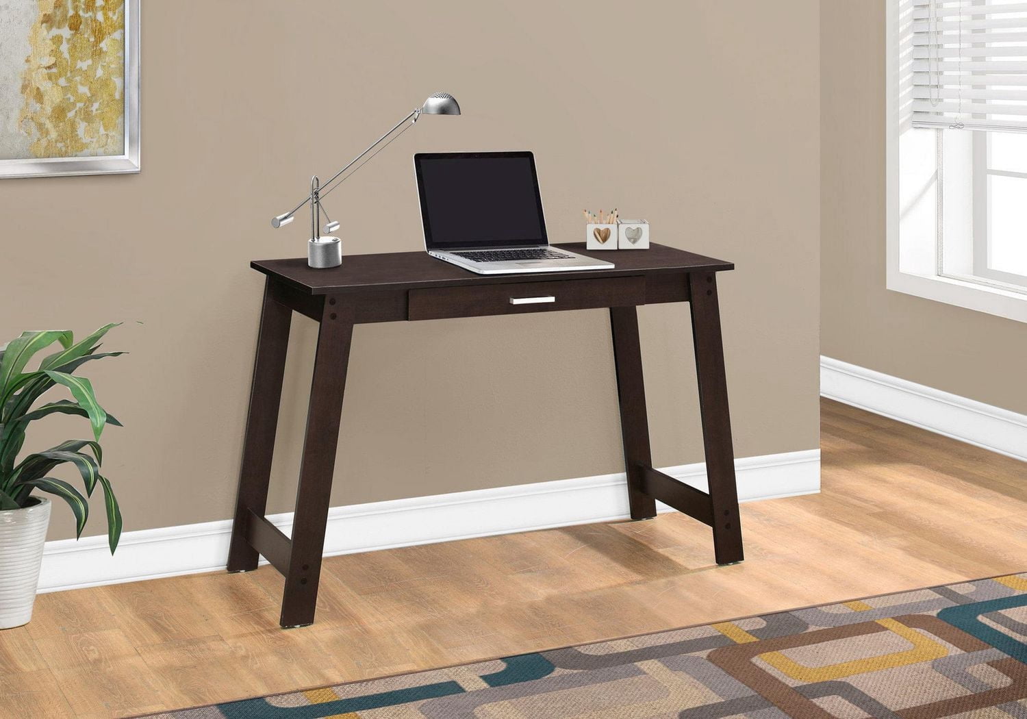 Monarch Specialties Computer Desk, Home Office, Laptop, Storage Drawers, Work, Laminate, Brown, Contemporary, Modern