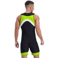 thumbnail image 2 of Sxiwei Men's Sun Protection Jumpsuit Sleeveless Rash Guard Zipper Bodysuit Swimwear Surfing Bathing Fluorescent Green XXL, 2 of 7
