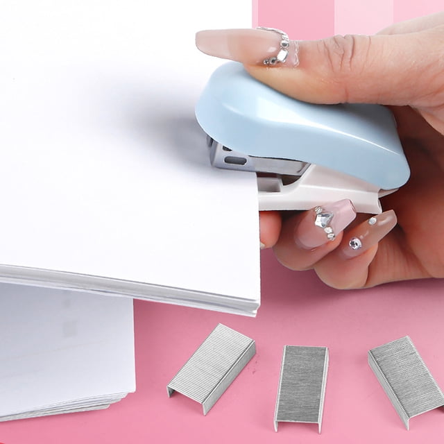 Birdeem Mini Stapler Heavy Duty,Portable Metal Stapler 4.8X3.9X1.2 In,Compact Desktop Stapler with Staple Box for Office Home Travel Use