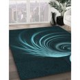 thumbnail image 3 of Ahgly Tapis d'Intérieur Lavable en Machine Carré Transitionnel Vert Cyan Foncé, 5 Pieds Carré, 3 of 7
