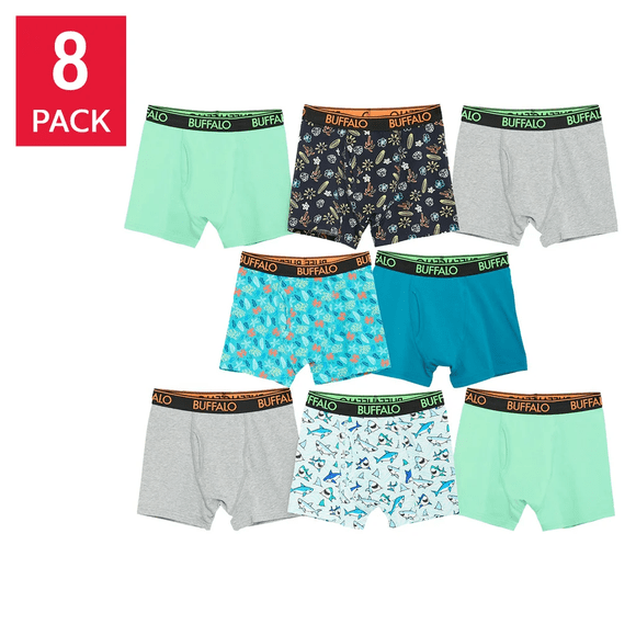 Buffalo David Bitton Boys Boxer Briefs in an 8 Pack / Size Medium