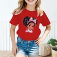 thumbnail image 2 of PMVFHDE Hauts d'Été pour Filles Hauts pour Fille Hauts d'Été pour Fille T-Shirts d'Été Tendance pour Fille T-Shirts Graphiques pour Filles T-Shirts Graphiques pour Enfant T-Shirt Graphique à Col Rond à Manches Courtes pour Fille T-Shirt d'Été Rouge, 13-14 Ans, 2 of 5