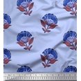 thumbnail image 1 of Soimoi Silk Fabric Leaves & Floral Block Fabric Prints by Yard 42 Inch Wide, 1 of 3