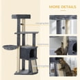 thumbnail image 4 of CoSoTower 50 Inch Cat Tree, Multi-Level Cat Tower with Sisal Scratching Posts and Ramp, Bed, Condo, Hammock, Toy Ball, Grey, 4 of 7