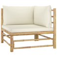 thumbnail image 3 of vidaXL 8 Piece Garden Lounge Set with Cream White Cushions Bamboo, 3 of 12