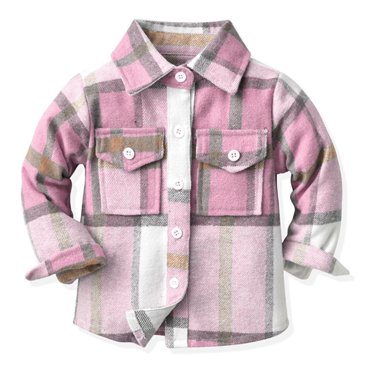 Splozh Vestes pour Bébé Veste Mince Enfants Tout-Petits Bébés Garçons Chemise-Veste d'Hiver en Flanelle à Carreaux Coton Manches Longues Boutonnée Cardigan d'Automne Manteau Vêtements Vêtements d'Extérieur Blanc, 2-3 Ans