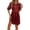 Red, variant on QIUOMBBP Womens Ruffle Dresses Short Sleeve Metallic Flowy Midi Sundress Loose Casual Summer Dress for Party Black L