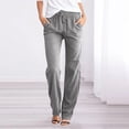 thumbnail image 3 of 2025 Solid Straight Pants Waist Women Casual Pants Plus Size Long and Long Women Casual Comfortable Maternity Pants for Women Casual Elastic Drawstring, 3 of 3