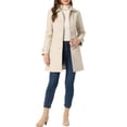 thumbnail image 2 of INSPIRE CHIC Manteau Trench-Coat Beige à Col Peter Pan pour Femme, 2 of 5