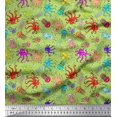 thumbnail image 1 of Soimoi Rayon Fabric Dot,Octopus & Jellyfish Ocean Print Fabric by The Yard 56 Inch Wide, 1 of 3