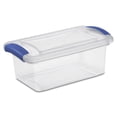 thumbnail image 1 of Sterilite 6.6 Liter Latch Box, Small Clear Plastic Storage Bin with Lid, Blue Latch, 1 of 4