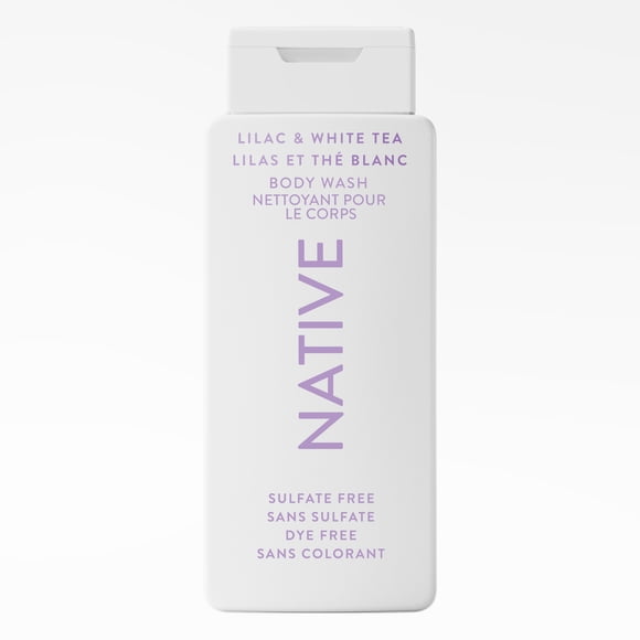 Native Body Wash, Lilac & White Tea, Sulfate Free, Naturally Derived Ingredients, 24hr Freshness, for Women & Men, 532mL
