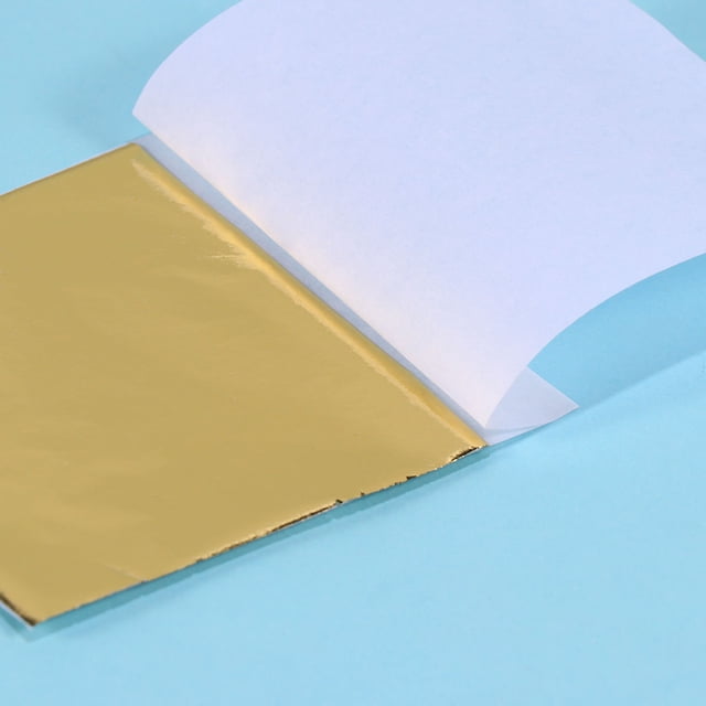OULII Golden Imitation Gold Leaf Sheet Foil Paper for Craft Decoration and Art Projects