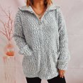 thumbnail image 2 of Yuyuzo Cardigan Manteau Surdimensionné à Col à Revers à Manches Longues pour Femmes, Cardigan en Tricot à Fermeture Éclair, Vêtement d'Extérieur, 2 of 6