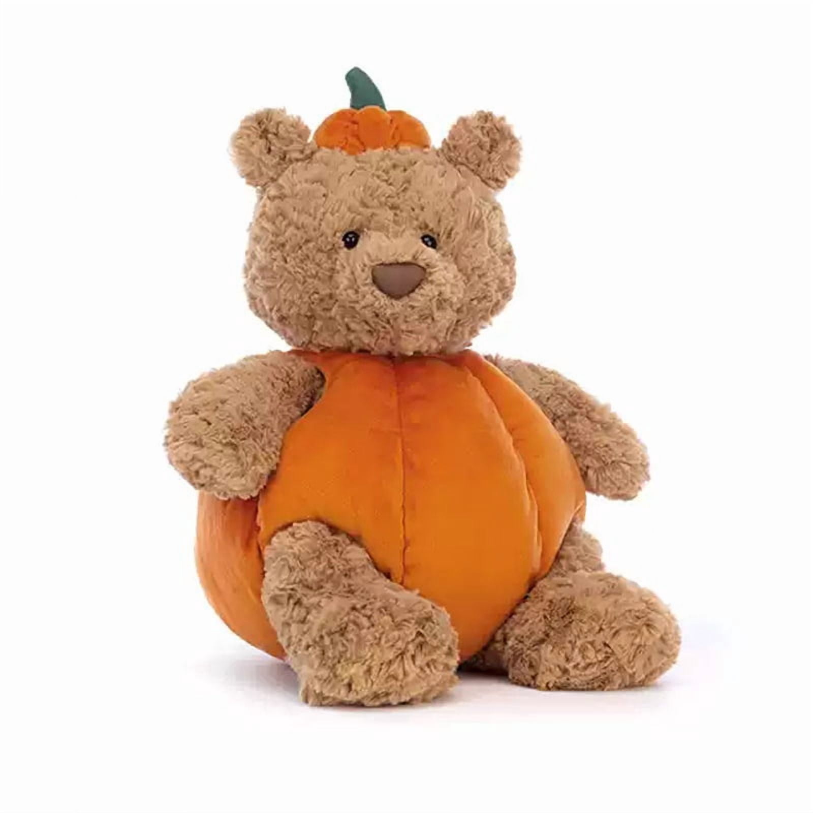 Bartholomew Bear Pumpkin Plush Toy 12" Fall Decor Stuffed Animal, Autumn Teddy Bear Gift Plush Toy Classic Children's Gift