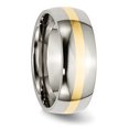thumbnail image 4 of Titanium 14k Gold Inlay 8mm Wedding Band Ring Man Precious Metal   For Dad Mens  For Him, 4 of 10