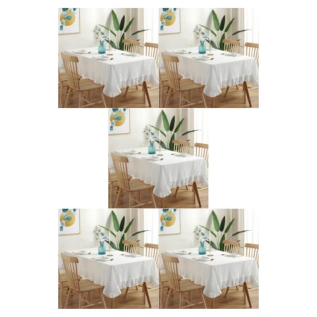 Baohd Durable And Easy To Wash Tablecloth With Vintage Style Rectangular Table Tablecloth Cotton Dining Tablecloth Table Cover white 90*90CM 5Set