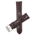 thumbnail image 1 of 20mm Mens' Alligator Style Leather Watch Band Strap, Glossy Finish, Stainless Steel Buckle, 1 of 7