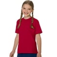 thumbnail image 1 of Hanes T-Shirt en Coton pour Enfant Authentique Sans Étiquette, m, Rouge Foncé, 1 of 1