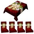 thumbnail image 1 of Boovnll 5Pcs Christmas Tablecloth & Chair Cover Set, 55x55" Christmas Printing Rectangle Table Cloth Table for Holiday Dinner Table Party Decor, Christmas Decorations, 1 of 9