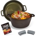 thumbnail image 1 of Smooth and Polished Cast Iron Dutch Oven by StarBlue 5 qt Cast Iron with 10 Inches Diameter, 1 of 7