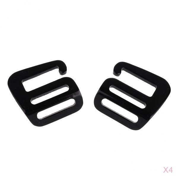 Almencla 4-Pair 1''/25mm G Hook Webbing Buckle for Backpack Strap Belt Black