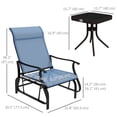 thumbnail image 3 of Outsunny 3PCs Glider Rocking Chairs with Table for Patio Garden Light Blue, 3 of 10