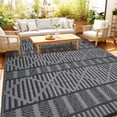 thumbnail image 2 of Garvee 8'x10' Outdoor Rug Waterproof Outdoor Patio Rug Mat, Reverisble Plastic Straw Outdoor Rug for RV Camping Picnic Beach Balcony, Black and Grey, 2 of 6