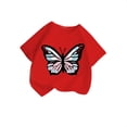 thumbnail image 4 of GPOECD Girls Summer Casual Cute Graphic Print Round Neck Short Sleeve Tee Shirt Top Red,3-4 Years, 4 of 4