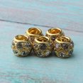 thumbnail image 3 of MERIGLARE 5 Pieces Metal Diamond Dreadlock Hair Beads Hair Braid s Cuff Clips Jewelry Golden, 3 of 9