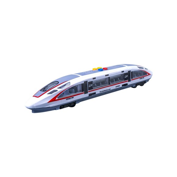 Multicolor High Speed Train Toy With Sound And Light Effects, 15 Inch Simulation Railway Train With Openable Doors, Inertia Powered Push Toy For Kids Age 3+