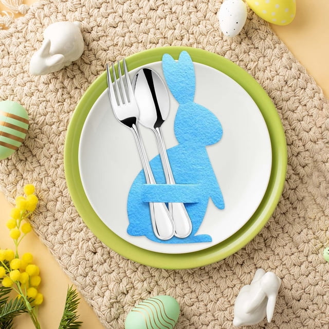 Birdeem Easter Bunny Cutlery Set 4 Easter Bunny Cutlery Set Happy Easter Decoration