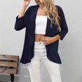 thumbnail image 2 of Cardigan à Manches 3/4 pour Femmes Cardigan à Manches 3/4 pour Femmes Mode Décontractée Confortable Cardigan Uni Haut Blouse, 2 of 9