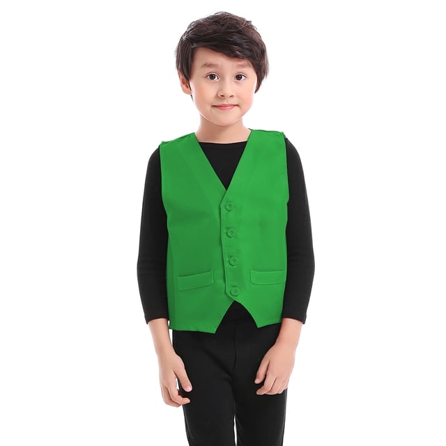TOPTIE Kid Vest Volunteer Activity Waistcoat Party Costume Vests - GREEN