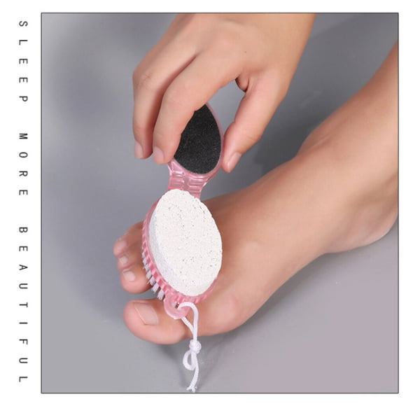 facefd 4-in-1 Feet Foot Care Skin Remover Stone Brush Cleaning Heels Grinding Tools Manual Pedicure Exfoliating Scrubber Random Color