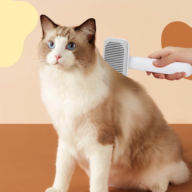 Cat Grooming Brush for Hair Removal and Detangling with Needle Comb Design