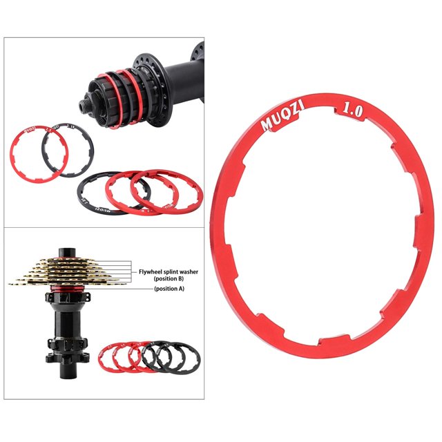 Rondelle de Volant Légère Entretoise de Moyeu Joint Rainuré Accessoires de Vélo de Montagne - 1mm Rouge