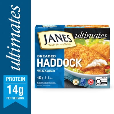 Janes® Ultimates Breaded Haddock Fillets, 450g, Frozen Breaded Haddock Fish Fillets, Contains Fish., Janes Ultimates Breaded Haddock Fillets