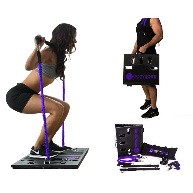 BodyBoss Home Gym 2.0 - Ensemble d'Entraînement Portable Complet Gym Home - Violet