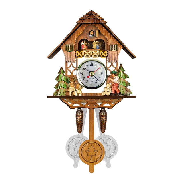 Birdeem Cuckoo Cuckoo Wall Clock Chime Alarm Clock Retro Clock Wooden Living Room Clock
