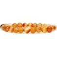 thumbnail image 1 of Natural Orange Red Agate Gemstone 8mm Round Beads Stretch Bracelet 7 Inch Unisex, 1 of 4