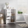 thumbnail image 4 of kleankin Armoire de Rangement de Salle de Bain avec 4 Tiroirs et Tablette Réglable Blanc, 4 of 10