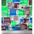 thumbnail image 1 of Soimoi Blue polyester Crepe Fabric Geometric Abstract Print Fabric by the Yard 52 Inch Wide, 1 of 3