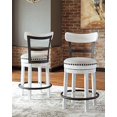 thumbnail image 3 of Signature Design by Ashley Valebeck Tabouret de Bar Pivotant Moderne Hauteur Comptoir 24 Pouces, Blanc Lavé, 3 of 3