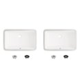 thumbnail image 1 of Stylish Undermount 18"L White Rectangular Bathroom Sink with 2 Overflow rings (set of two) P-205, 1 of 10