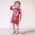 thumbnail image 2 of LUOGENLI Robe pour Enfants à Pois Fins Pailletée à Sequins à Manches Longues à Col Ras du Cou Robe T-Shirt Droite Robe Longue pour Filles Noir Rouge 13-14 Ans, 2 of 4