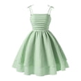 thumbnail image 1 of Robe d'Été pour Préadolescentes, Robes Trapèze pour Fille, Robe à Bretelles Spaghetti Smockée pour Filles, Robe de Fête, 1 of 4