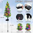 thumbnail image 3 of XYAIYT 2 Pack Solar Christmas Tree Ground Plug Light Outdoor Christmas Lights Solar Powered Energy Efficient Automatic Dusk to Weatherproof Decoration for Garden Yard Holiday 15.7in Multicolor, 3 of 9